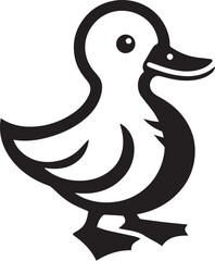 Duck icon silhouette vector art illustration on a white background.