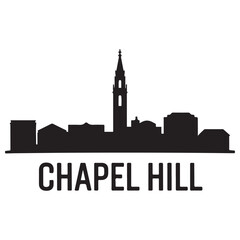 Obraz premium Chapel Hill skyline silhouette. Black Chapel Hill city. Vector black silhouette. with white background.