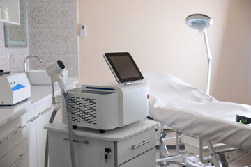 Laser hair removal machine in beauty salon
