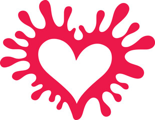 Obraz premium Silhouette Style Vector Paint Splash Heart Logo Design Icon – Minimal Artistic Love Symbol for Creative Branding, Romantic Abstract Ink Splatter Graphic, Monochrome Emblem for Print, Web