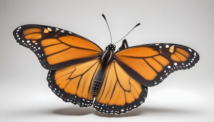 Fototapeta premium An exquisite monarch butterfly displays its vibrant wings in a close-up view.
