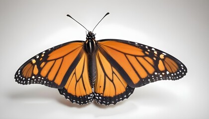 Fototapeta premium A beautifully detailed monarch butterfly, showcasing vibrant orange and black colors in a close-up shot.