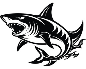 Fototapeta premium Bold Illustration of a Great White Shark