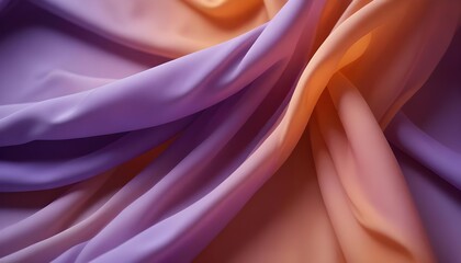 Obraz premium Vibrant silk fabric elegantly draped, showcasing a beautiful blend of colors and textures.