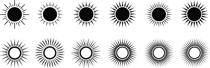 Fototapeta premium Sun Simple Icons Collection - Vector Illustration