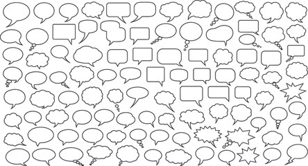 Speech Bubble Set - Talk Bubble and Cloud Speech Bubbles Vector Collection
