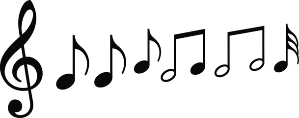 Fototapeta premium Music Notes Icons Set - Musical Symbols Vector Illustration