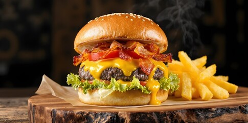 Classic Cheeseburger with a Side of Fries