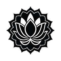 Maratha Heritage Emblem with Lotus and Mandala Art