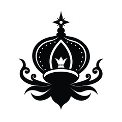 Regal Maratha Emblem with Gold Filigree Crown
