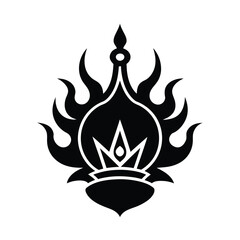 Regal Maratha Emblem with Flame and Royal Crown