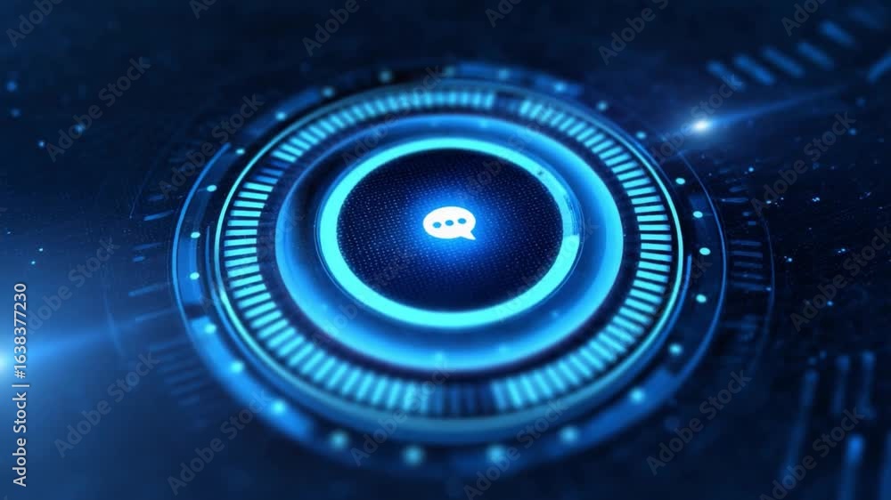 Poster digital communication interface: a captivating, close-up perspective of a technological interface ra