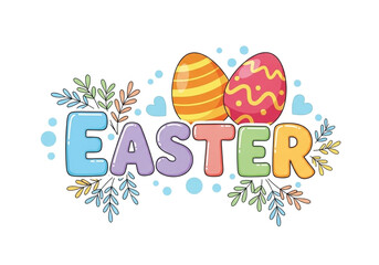 A light pastel-colored Easter-themed graphic design