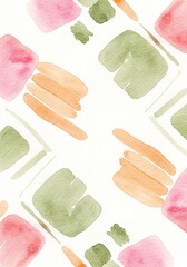 Abstract Watercolor Pattern Design - Elegant, soft, pastel, geometric, and artistic watercolor design. Symbolizing serenity, creativity, modernity, nature, and balance