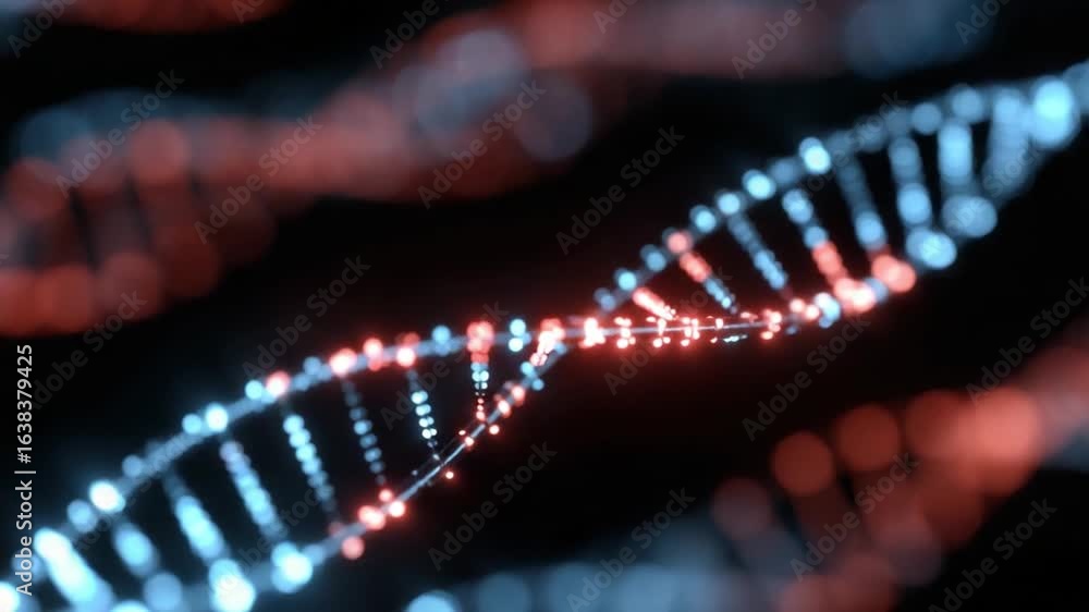 Poster molecular spiral: a dynamic 3d rendering of a mesmerizing double helix, meticulously crafted to show