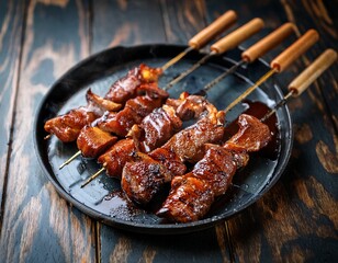 traditional cuisine grilled meat with local flavor and honey glaze creates mouthwatering delight food meat grill bar b q skewer