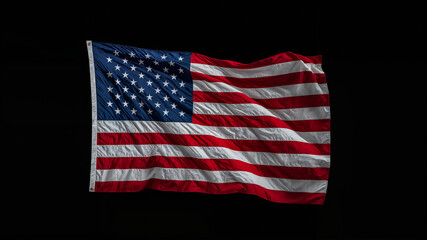 Obraz premium American Flag Waving Against a Black Background usa flag united states flag