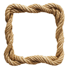 Thick twisted round rope in a spiral shape on transparent png background. Ai generated