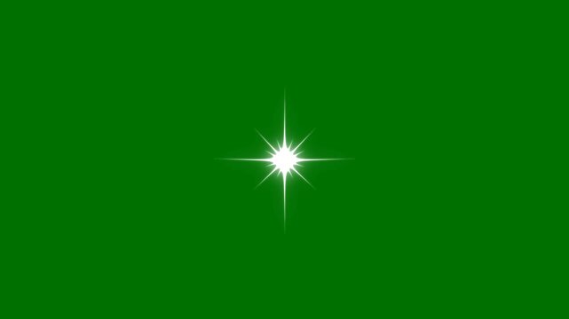 Sparkle stars animation, cartoon twinkle effect, blinking white doodles, glowing light burst, green screen background, Shimmering ligh,magic flash or glitter motion explosion animated effect. 4k