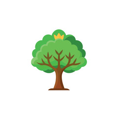 elm tree flat vector illustration