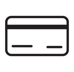 Minimalist black and white credit card icon representing payment and finance