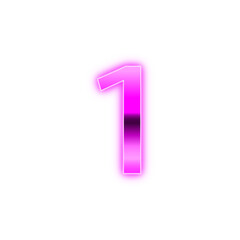 The Number 1 with glowing neon effect