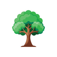 elm tree flat vector illustration