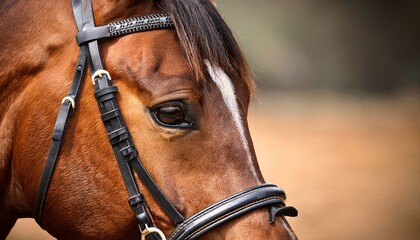 a close up shot of a horse s head wearing a bridle great for equine or farm related concepts