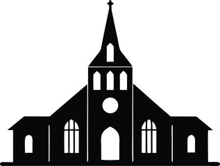 church silhouette vector icon