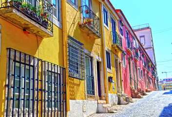 Fototapeta premium Historic colorful houses in Lisbon, Portugal