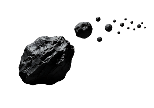 Dramatic Asteroid Field in Deep Space Exploration and Cosmic Formation with Satellite Objects around Large Rock