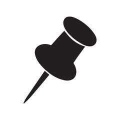 Push Pin Icon Thumbtack Silhouette Vector Illustration