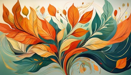abstract foliage canvases