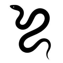 Fototapeta premium Design a black silhouette of a Parrot Snake white background clean vector shape