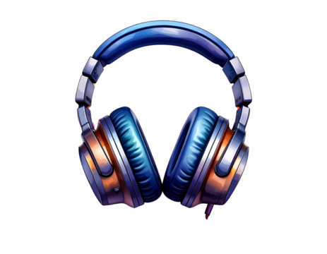 Music headphones icon vector transparent background