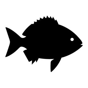 Design a black silhouette of a Pinfish white background clean vector shape