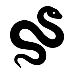 Design a black silhouette of a Puff Adder white background clean vector shape