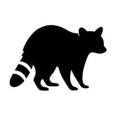 Obraz premium Design a black silhouette of a Raccoon white background clean vector shape