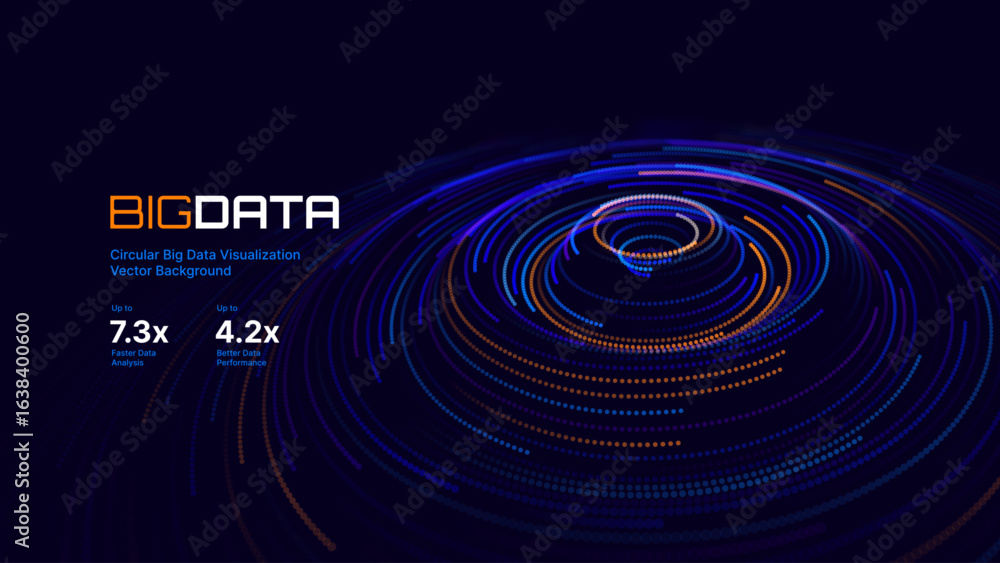 Aufkleber fintech big data visualization. abstract digital circles of particles. futuristic circular sound wav