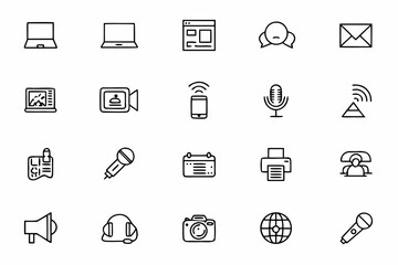 A sleek, tech-forward set representing modern news gathering and publishing &mdash; ideal for blogging platforms, online magazines, and news apps