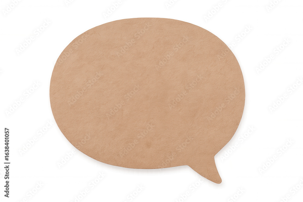 Poster speech bubble cutout standing against transparent backdrop, symbolizing communication, ready for mes
