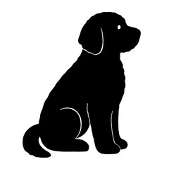 Fototapeta premium Design a black silhouette of a Sheepadoodle white background clean vector shape