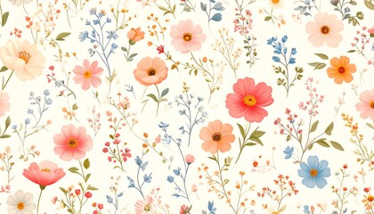 Delicate floral pattern on a white background