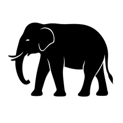 Obraz premium Design a black silhouette of a Sri Lankan Elephant white background clean vector shape