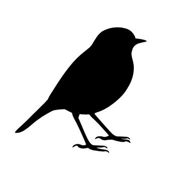 Design a black silhouette of a Stonechat white background clean vector shape