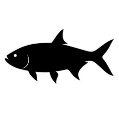 Obraz premium Design a black silhouette of a Tarpon white background clean vector shape