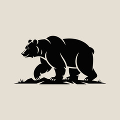 bear, silhouette, icon, wild, animal, nature, wildlife, forest, predator, mammal, strong, black, illustration, vector, outdoors, strength, beast, powerful, hunter, paw, wilderness, creature, danger, w