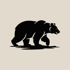 Fototapeta premium bear, silhouette, icon, wild, animal, nature, wildlife, forest, predator, mammal, strong, black, illustration, vector, outdoors, strength, beast, powerful, hunter, paw, wilderness, creature, danger, w