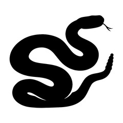 Obraz premium Design a black silhouette of a Timber Rattlesnake Canebrake Rattlesnake white background clean vector shape