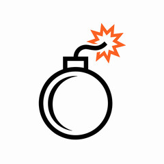 bomb, icon, explosive, fuse, danger, blast, cartoon, explosion, warning, fire, spark, threat, hazard, game, alert, weapon, detonation, flame, ignition, risky, timer, combustion, impact, kaboom, black,
